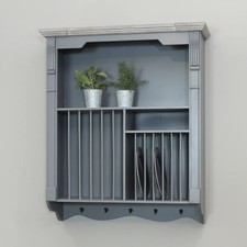 Grey wall mounted plate rack