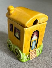 Vintage Marutomoware Mustard Pot 'Gypsy Caravan'