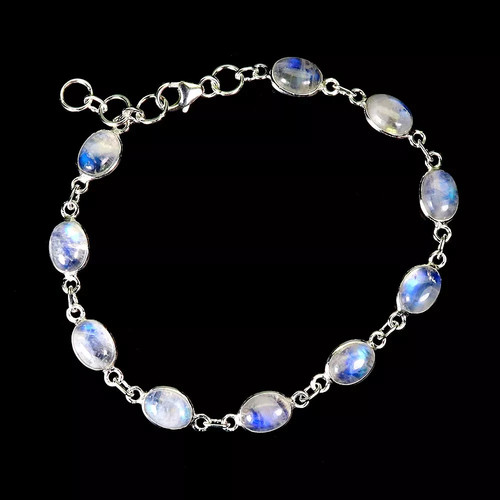 Silver bracelet moonstone - silver,