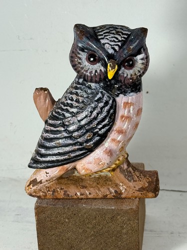 Vintage cast iron owl - cast,
