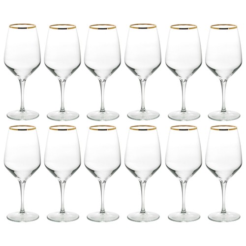 Napa gold rim wine - gold,