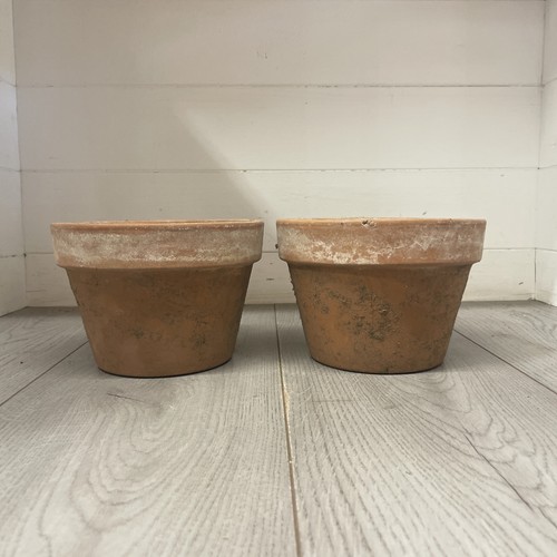 Vintage terracotta pots 18cm - vintage,