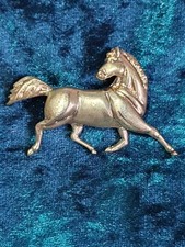 Horse Brooch Gold Tone By