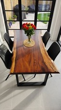200x90cm Solid Wood Live Edge Walnut Dining Table (Entire slab of your choice)