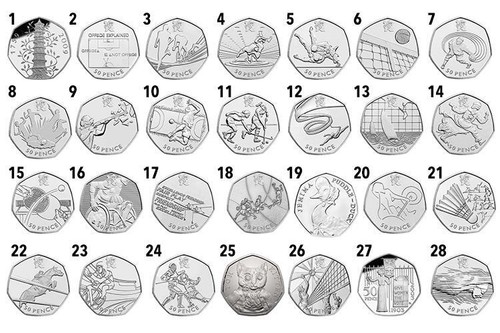 Rare valuable 50p coins - rare,