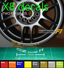 Wheel Rim Decal sticker to fit OZ Racing F1 curved up from the bottom X8 170mm