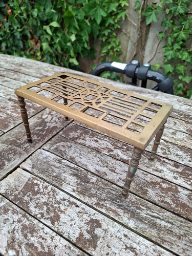 Vintage brass trivet rectangle - brass,