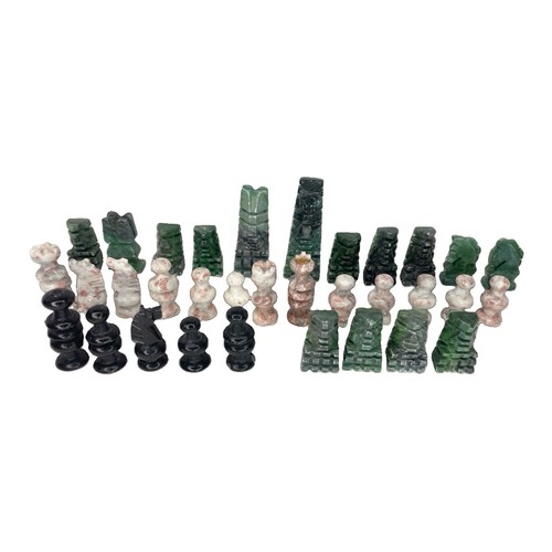 33pc aztec chess set marble - 33pc,