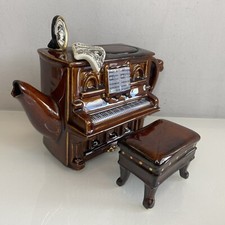 Swineside Teapottery Piano with Stool Seat Novelty Teapot Songbook Christmas