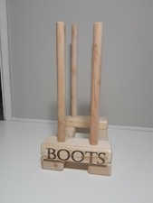 2 pair WAXED PERSONALISED Wellington boot wooden stand storage wellis welly rack