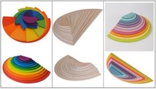 Set Of 11 Wooden Semi Circles