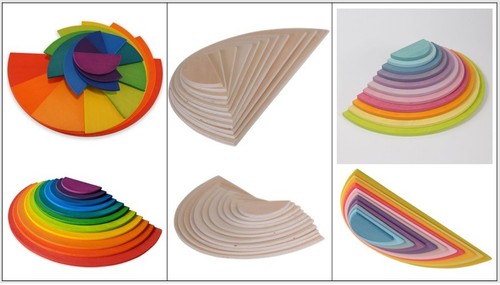 Set wooden semi - 11, circles