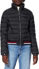 Superdry Womens Fuji Bomber Jacket Quilted Windcheater Black Red