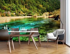 3D Green Lake Forest ZHUB711 Wallpaper Wall Mural Removable Self-adhesive Ann 24