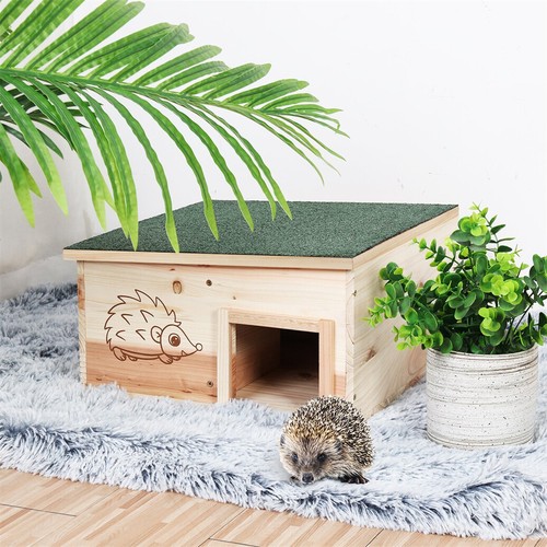 Wooden hedgehog feeding house - wooden,