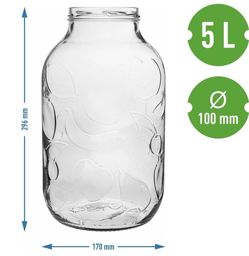 Liter glass jar with - 5,