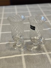 Dartington Crystal Ripple Irish Coffee Glasses - Pair  13.7 cm Tall - Unused