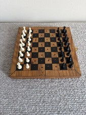 Vintage Wooden Travel Chess