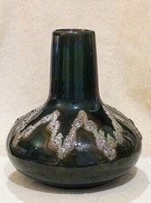 Roth Shape 111, metallic glaze, volcanic fat lava decoration, W. German Pottery