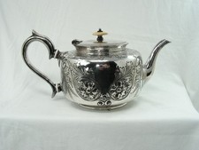 ANTIQUE VICTORIAN SILVER PLATED TEAPOT BRIDDON BROTHERS SHEFFIELD