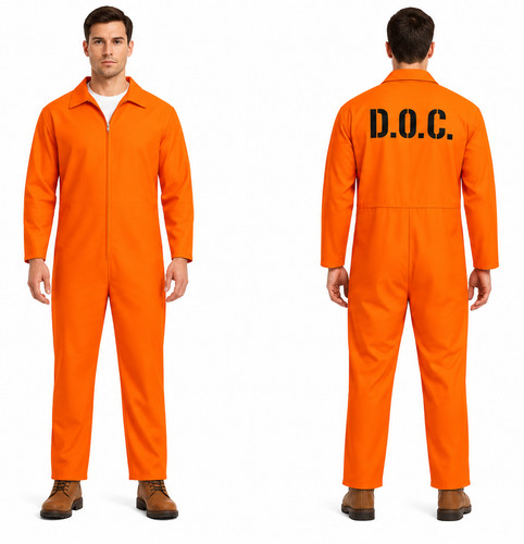 Mens orange prisoner jumpsuit - mens,