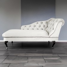 Cream Velvet Chaise Lounge