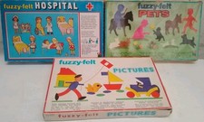 Vintage Fuzzy Felt Made In England Bundle Of 3