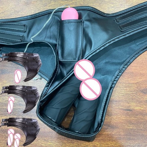 Leather chastity pants with - pu,