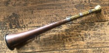 Antique  19th Century 11” Hunting Horn had a hard life with multiple repairs