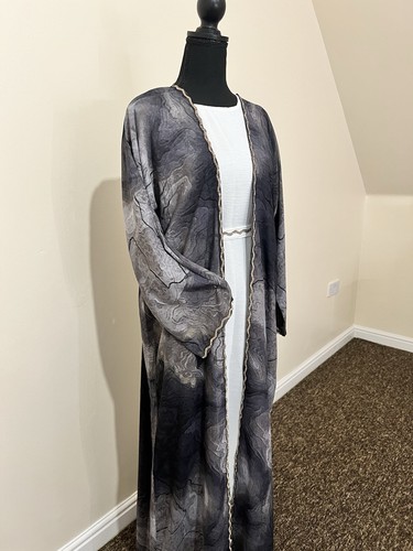 Open grey abaya imported from - open,