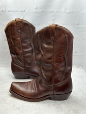 Loblan Leather Men’s Cowboy Boots Size 44 Brown Venezuela Very Rare