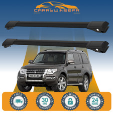 FITS MITSUBISHI PAJERO/SHOGUN 2007–2019 ROOF RACK CROSS BARS BLACK LOCKABLE