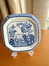 Vintage Blue & White Oriental Ceramic Tea Pot Stand 15cm Sq