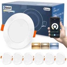 Recessed LED Floodlights 10W, 220V, Smart Bluetooth, 6 pcs, controlled by Alexa