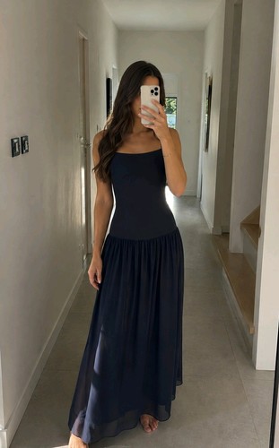 Ladies long navy textured - navy,
