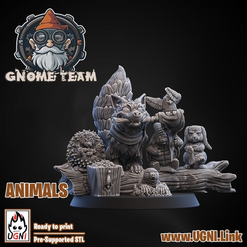 Ugni animal gnome mascots - gnome,