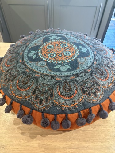 Boho folk art floor cushion - boho,