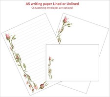 Rose World - A5 Letter Writing Paper Stationary Sets with or without envelopes