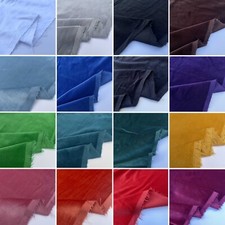 100% Cotton Velvet Plain Plush Pile Upholstery Clothing Costume Craft Fabric