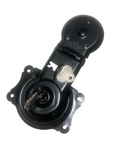 Antique Vintage Trunk Lock Foot Locker Black With Keys