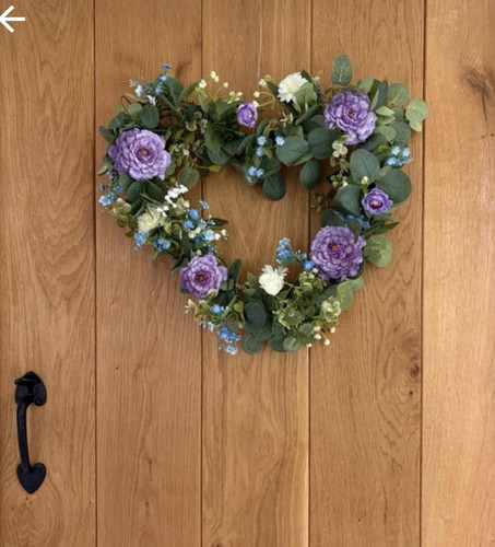 Artificial heart shaped wreath - artificial,