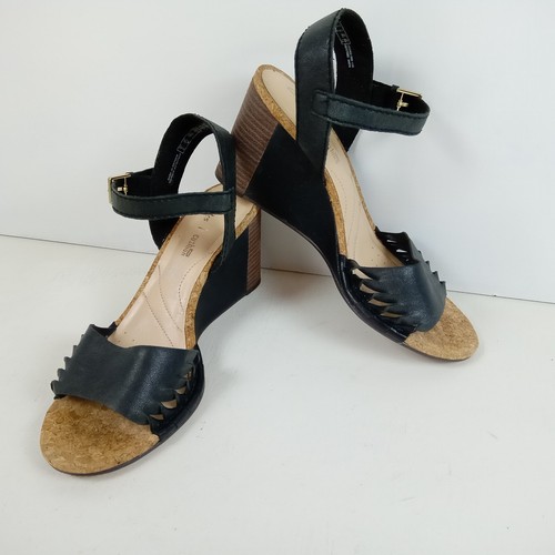 Clarks black leather wedge - clarks,