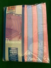VINTAGE DREAMLOVERS SHEET SET for SINGLE BED FLANNELETTE STRIPE PINK & BLUE BNIP