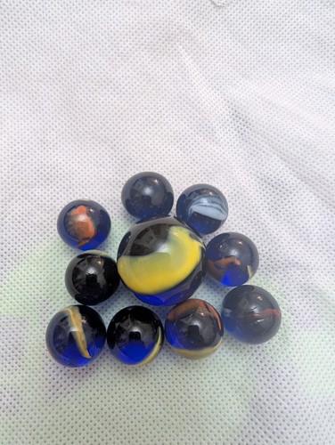Glass marble collection - collection, blue