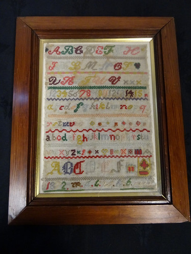 Antique needlework alphabet - antique,