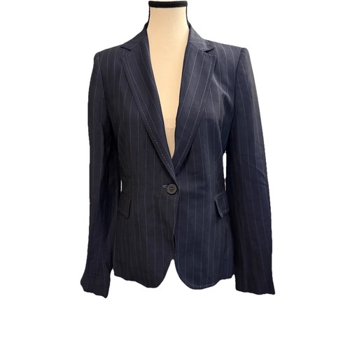 Zara navy pinstripe blazer - navy,