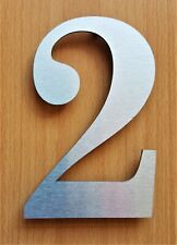 Large 5.5"/14cm stickon classic house/front door numbers brushed stainless steel