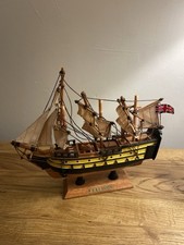 HMS BOUNTY WOODEN SHIP MODEL Project Display 9” Sail Boat