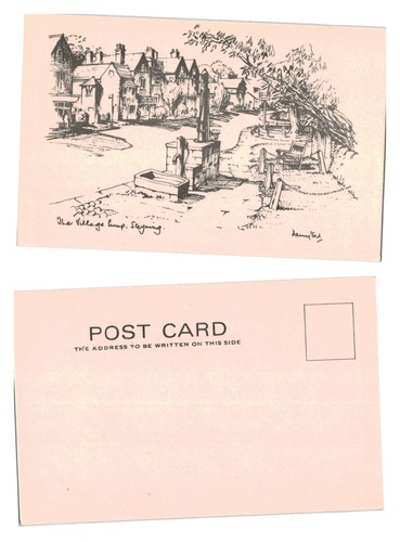 Postcard the village pump - -,