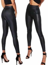 Ladies Wet Look Leggings Faux